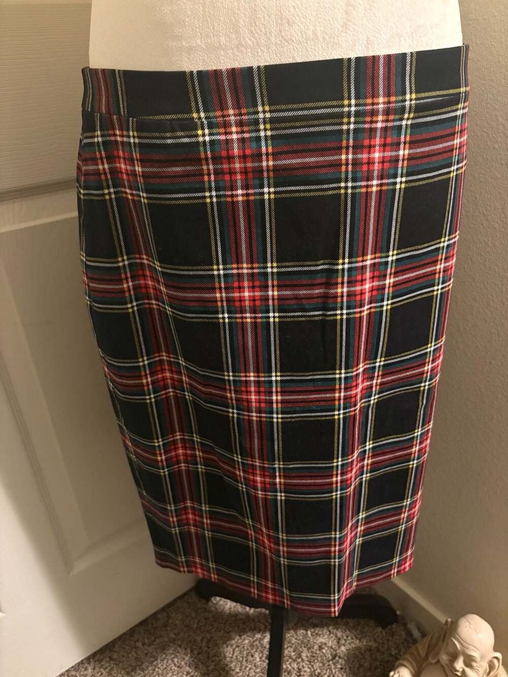 J.Crew Cotton Sateen Pencil Skirt in Stewart Tartan Plaid